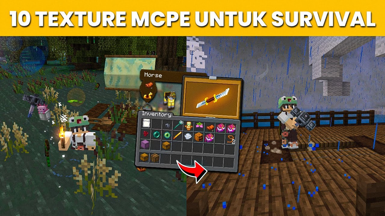 10 TEXTURE PACK MCPE KEREN UNTUK SURVIVAL MINECRAFT 1.20/1.21 - YouTube