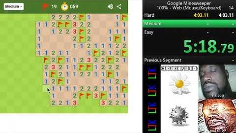 Google Minesweeper speedrun - Any% Medium 1min 43sec