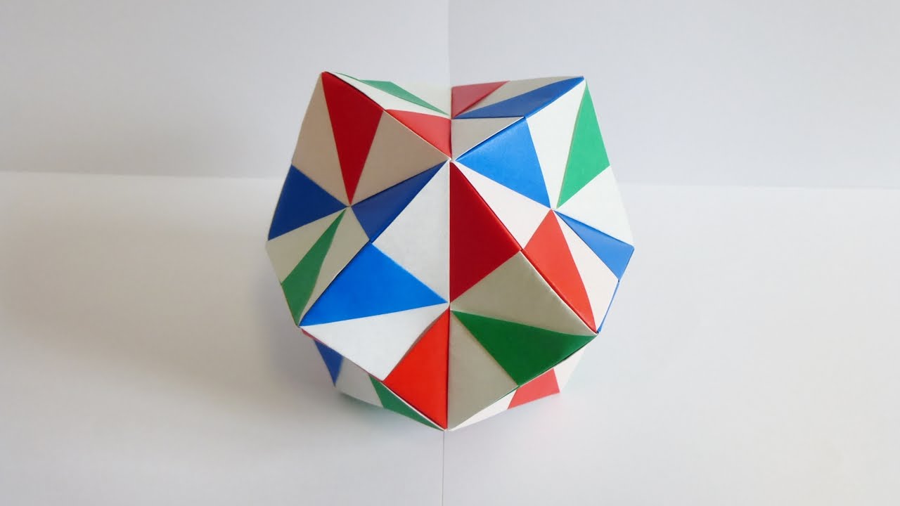 折り紙 折り方 くす玉 24面体 Origami Trisoctahedron Youtube