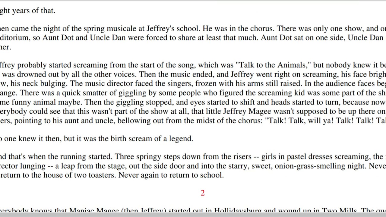Maniac Magee Essay Example For Students - words | Artscolumbia