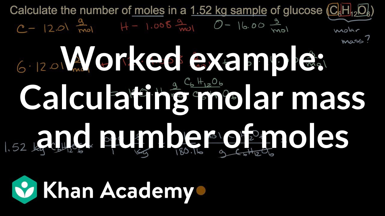 Calculating molar mass and number of moles (worked example) (video