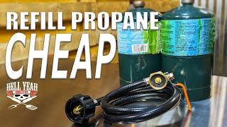 Refill 1lb propane canisters for cheap & it