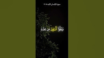 عينا فيها تسمى سلسبيلا ❤️🎧#قرآن | سورة الانسان الآيه ١٨-٢١