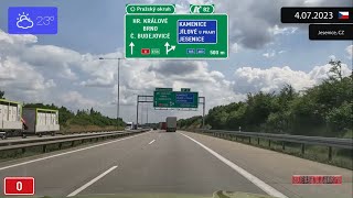 Driving From Praha To Tábor (Czechia) 4.07.2023 Timelapse X4