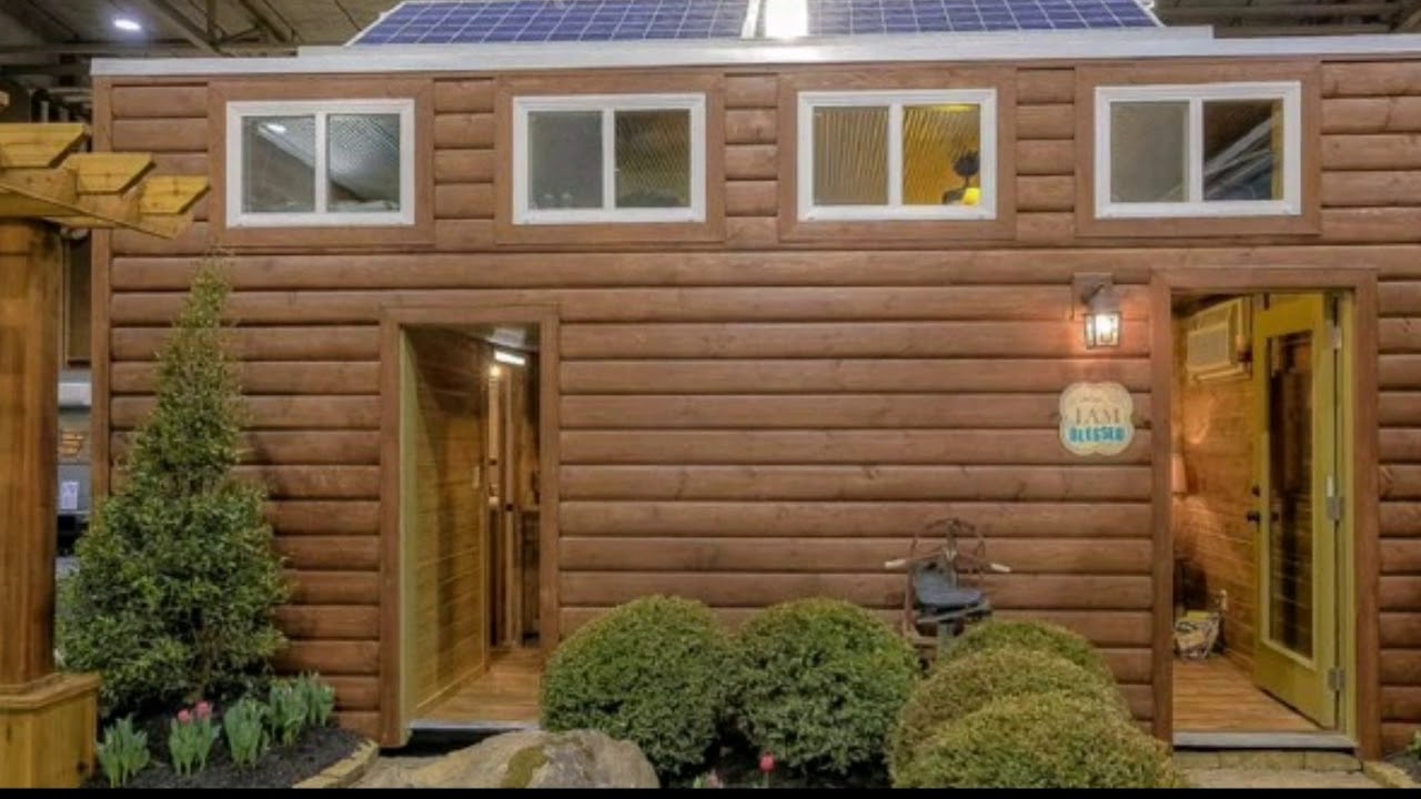 This Shipping Container was Turned into a Rustic Log Tiny House