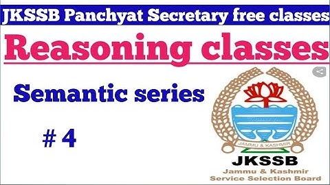 Semantic series|| Reasoning ||JKSSB||VLW