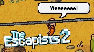 COWBOY BLITZ ZIPLINES From PRISON WALL! Zip It Up Escape - The Escapists 2 Gameplay
