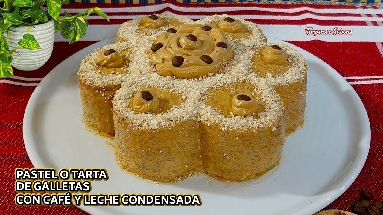 PASTEL O TARTA DE GALLETAS CON CAFÉ Y LECHE CONDENSADA, SIN HUEVO, SIN HORNO y DELICIOSO!