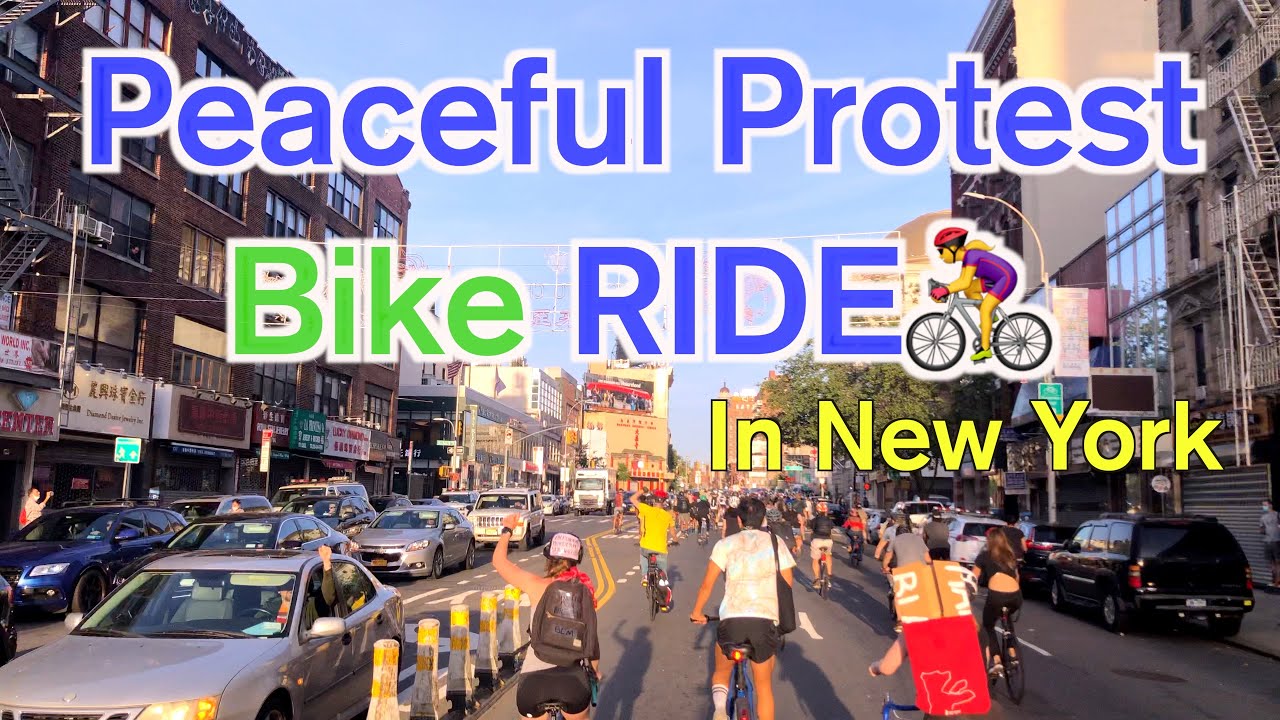 Protest Ride in NYC Over A Thousand Cyclists - YouTube