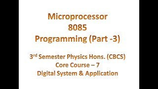 Microprocessor 8085 Programming Part 3
