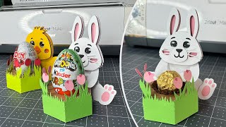 How to make DIY Paper Easter Egg Holder with Cute Bunny | SVG Template | Easter Paper Craft Ideas