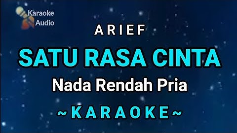 SATU RASA CINTA - Arief ( KARAOKE NADA RENDAH PRIA )