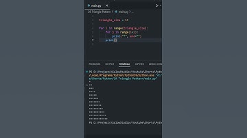 Printing triangle Patterns in Python #shorts #Python #PythonShorts