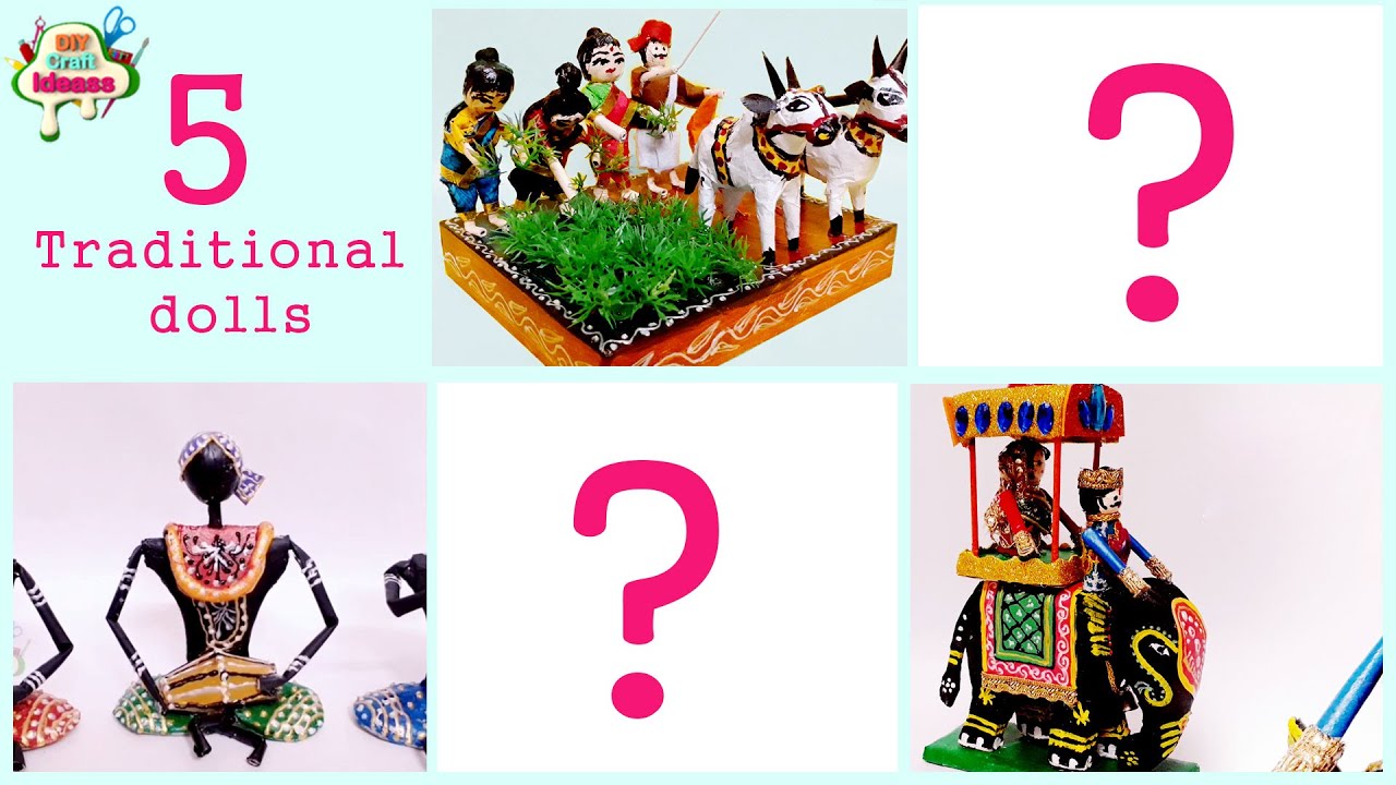 5 Indian Traditional crafts doll making | Best out of waste bottle | Arush crafts