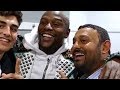 Epic floyd mayweather meets prince naseem hamed behindthescenes after davis stopped walsh in 3