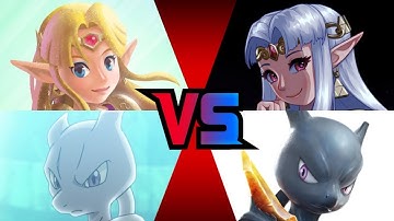 SSBU - Real Zelda (me) & Mewtwo vs Fake Zelda & Mewtwo
