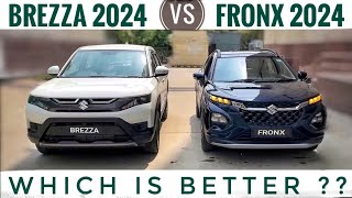 Maruti Fronx vs Brezza 2024 - Which is better | Brezza vs Fronx Car | Fronx vs Brezza Base Model