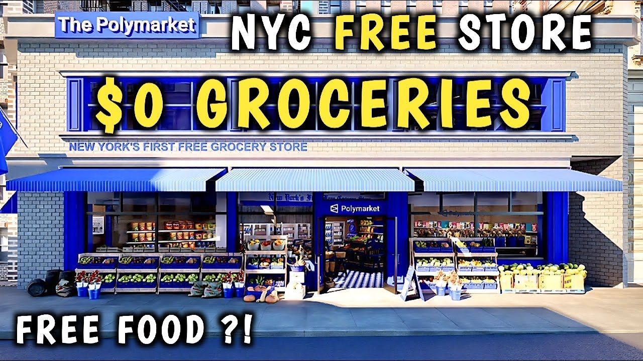 Polymarket FREE GROCERY STORE in NYC 🛒 Polymarket Free Supermarket Free Food (We Had to See That)