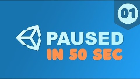 How to pause your Unity Game - Unity Snippets 01