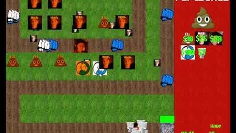 My first tower defense game in Game Maker (try not to cringe)