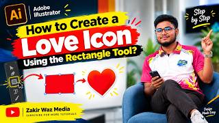 How to Create a Love Icon Using Rectangle Tool in Adobe Illustrator | Bangla Tutorial 2026 | 
