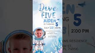 Dive into Five Animated Invitation