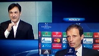 Monaco Juventus 0 0 - Caressa : Allegri ti sei incazzato....
