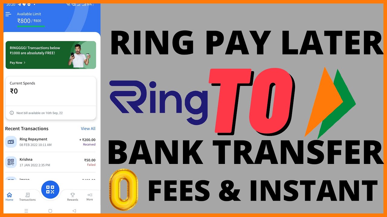 Ring Pay Later To Bank Transfer | How To Transfer Ring Credit Limit To Bank For Free |