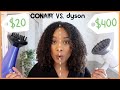 is the dyson supersonic blow dryer WORTH $400?! dyson vs. conair experiment | natural hair tools