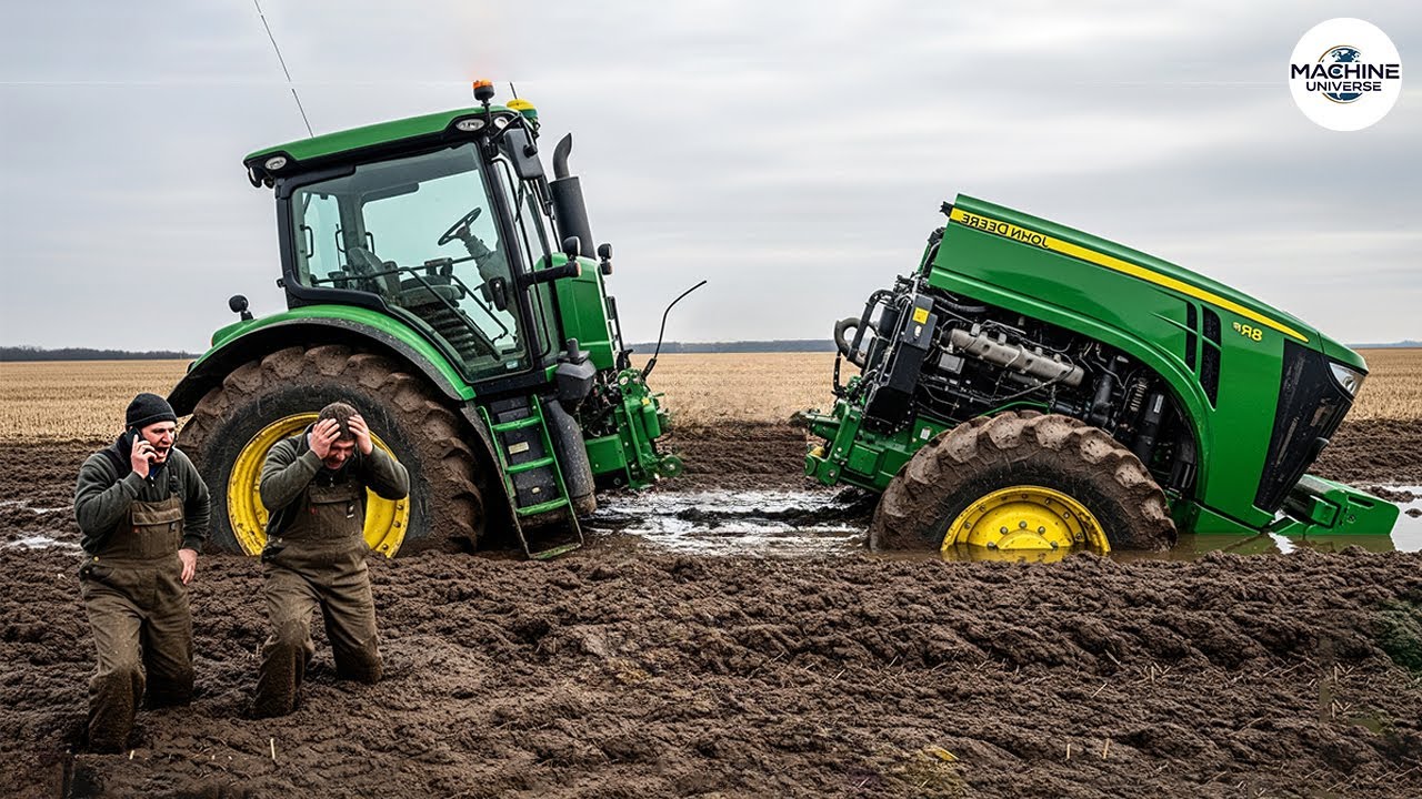 Unbelievable Tractor Stuck in Mud Moments | Extreme Heavy Equipment ...