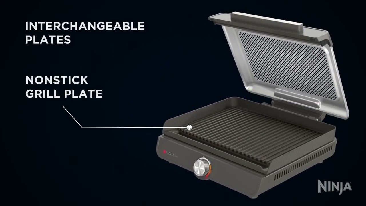 Ninja Sizzle Smokeless Indoor Grill and Griddle with Recipes - 21655571