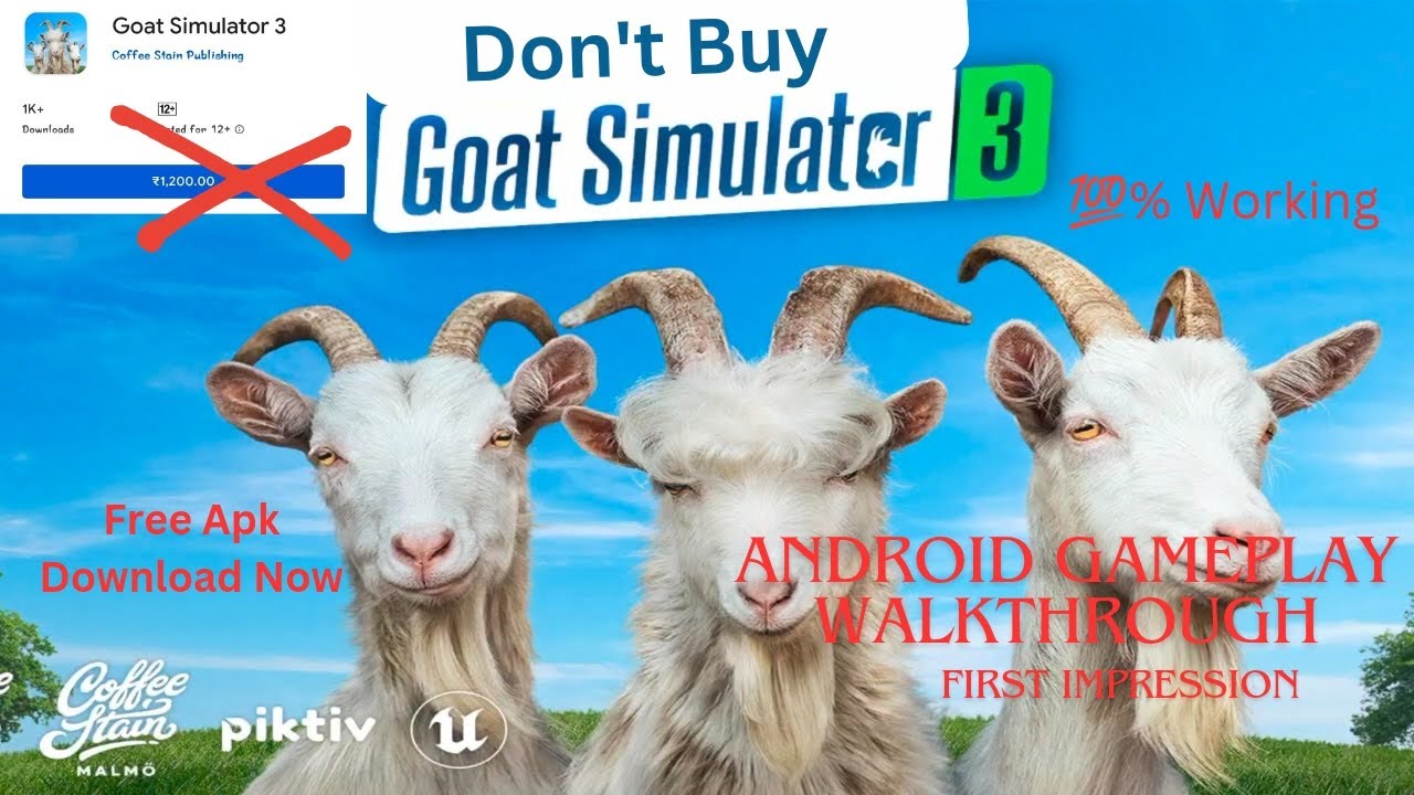 Goat Simulator 3 Android Gameplay Walkthrough Download Free Apk !