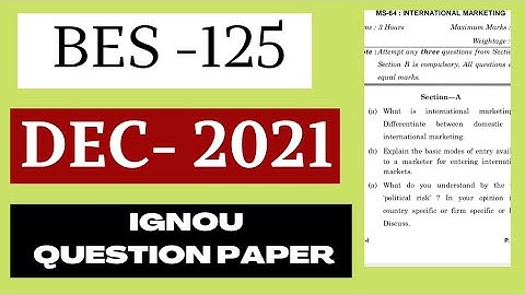 BES-125 (DECEMBER-2021) QUESTION PAPER IGNOU