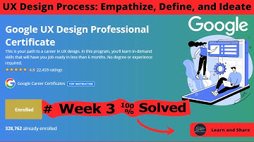 Start the UX Design Process: Empathize, Define, and Ideate  |  week 3 | Full Solved | 2022