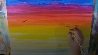 sunset paint easy painting simple beginners quick