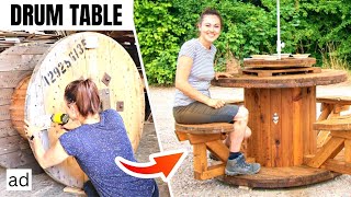 #ad How to Build a Picnic Bench Table from a Discarded Cable Drum Reel