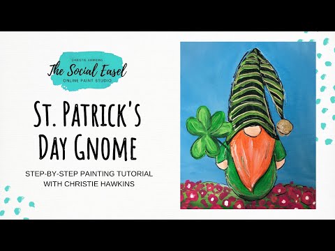 How to Paint a St. Patrick's Day Gnome Acrylic Painting Tutorial || The Social Easel