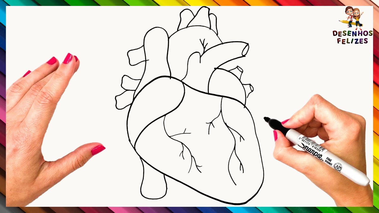 Como Desenhar Um Coração ❤️ Desenhar E Colorir Um Coração De Arco íris 🌈  Desenhos Para Crianças 