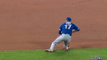 ALCS Gm6: Goins slides to his left, tosses to first