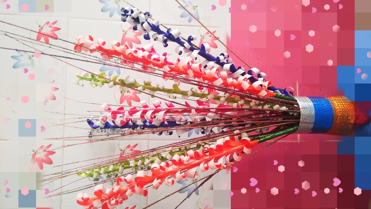 Reuse old broom stick|| how to make flower pot