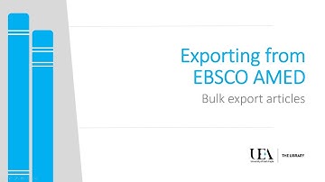 Exporting from EBSCO AMED