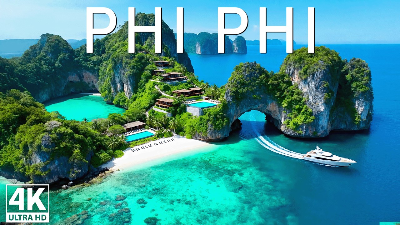 [4K] Phi Phi Islands 2026 🇹🇭 – Limestone Cliff, Turquoise Bays | Aerial Travel • Deep House Playlist