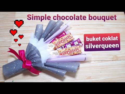Cara membuat Buket coklat Silverqueen mudah / Simple chocolate bouquet