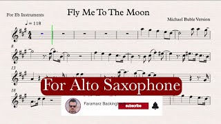 Fly Me To The Moon - No Copyright Karaoke & Play Along for Alto Saxophone With Sheet Music chords