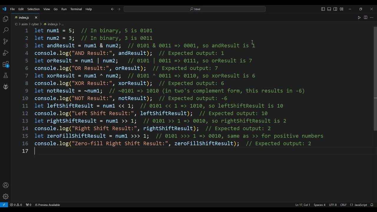 JavaScript Bitwise Operations - YouTube