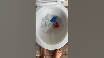 Flushing some sort of packaging and 2 water balloons