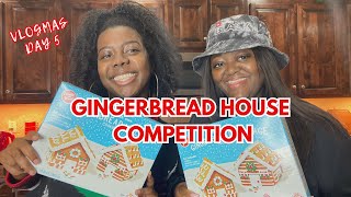 GINGERBREAD HOUSE COMPETITION| VLOGMAS DAY 5 | decorate gingerbread houses with us!