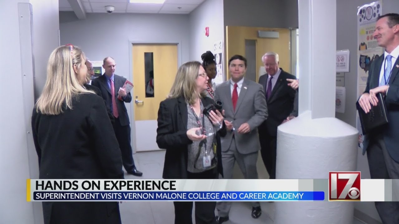 State superintendent visits Vernon Malone College and Career Academy
