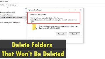 How To Fix Unable To Delete Folder "Could Not Find This Item"