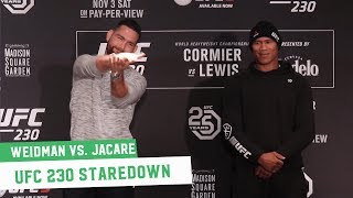 Chris Weidman Vs. Jacare Souza Staredown Ufc 230 Media Day